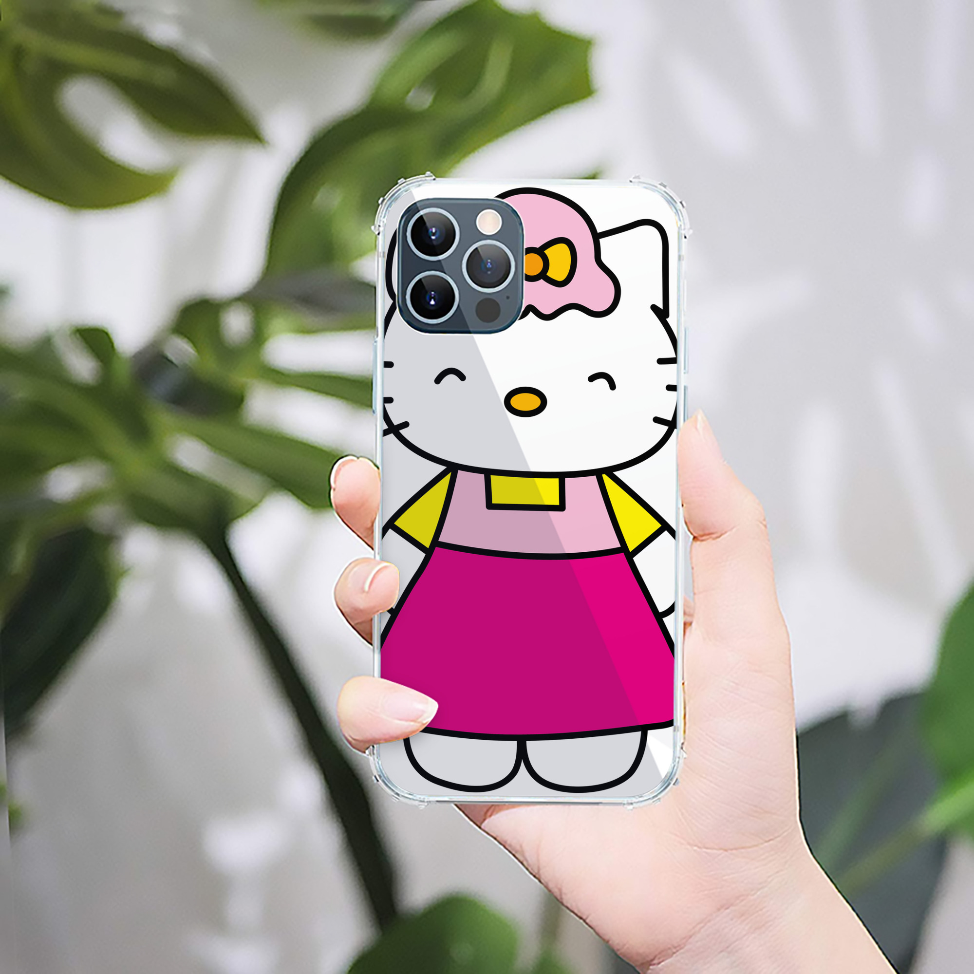 （画像用） Hello Kitty ハローキティ 【iPhone 12シリーズ対応】透明スマホケース（クリアソフトケース）